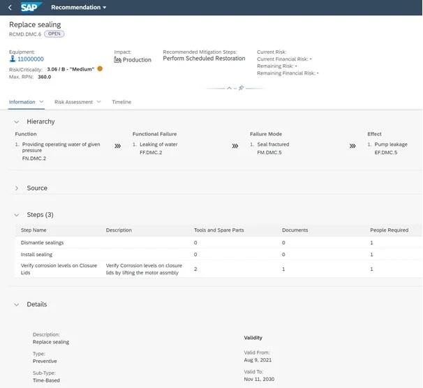 Alle Empfehlungen für die richtige Instandhaltungsstrategie gebündelt in SAP ASPM