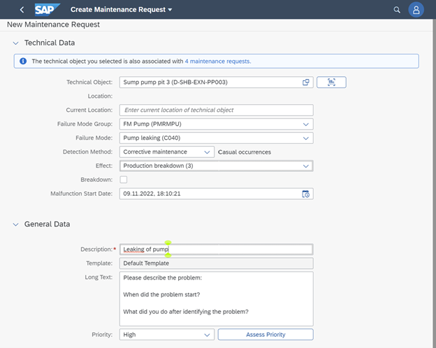 Wartungsmeldungen in SAP S4HANA